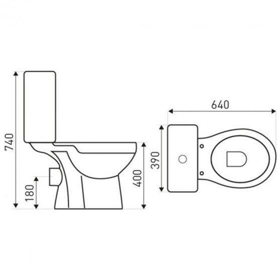 C-CLEAR monoblokkos WC hátsó kifolyással ülőkével
