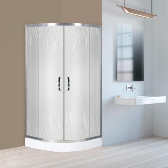 Claudia 80x80 cm íves dupla tolóajtós zuhanykabin zuhanytálcával
