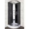 Evora Black 80 hátfalas zuhanykabin zuhanytálcával, 80x80x205 cm