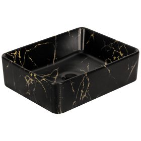   KR-182 kerámia design mosdó fekete-arany márvány mintával