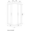 Malibu SQ 80x80 szögletes zuhanykabin zuhanytálca nélkül