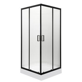 Soho Square Black 90 szögletes zuhanykabin zuhanytálcával