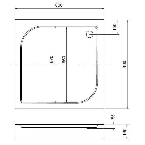Tomar 80x80 cm szögletes zuhanykabin zuhanytálcával